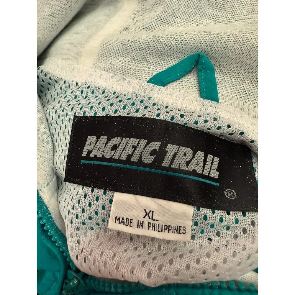 Vintage 90s Pacific Trail Anorak Jacket women’s XL Green Retro Windbreaker Rain - Picture 4 of 4